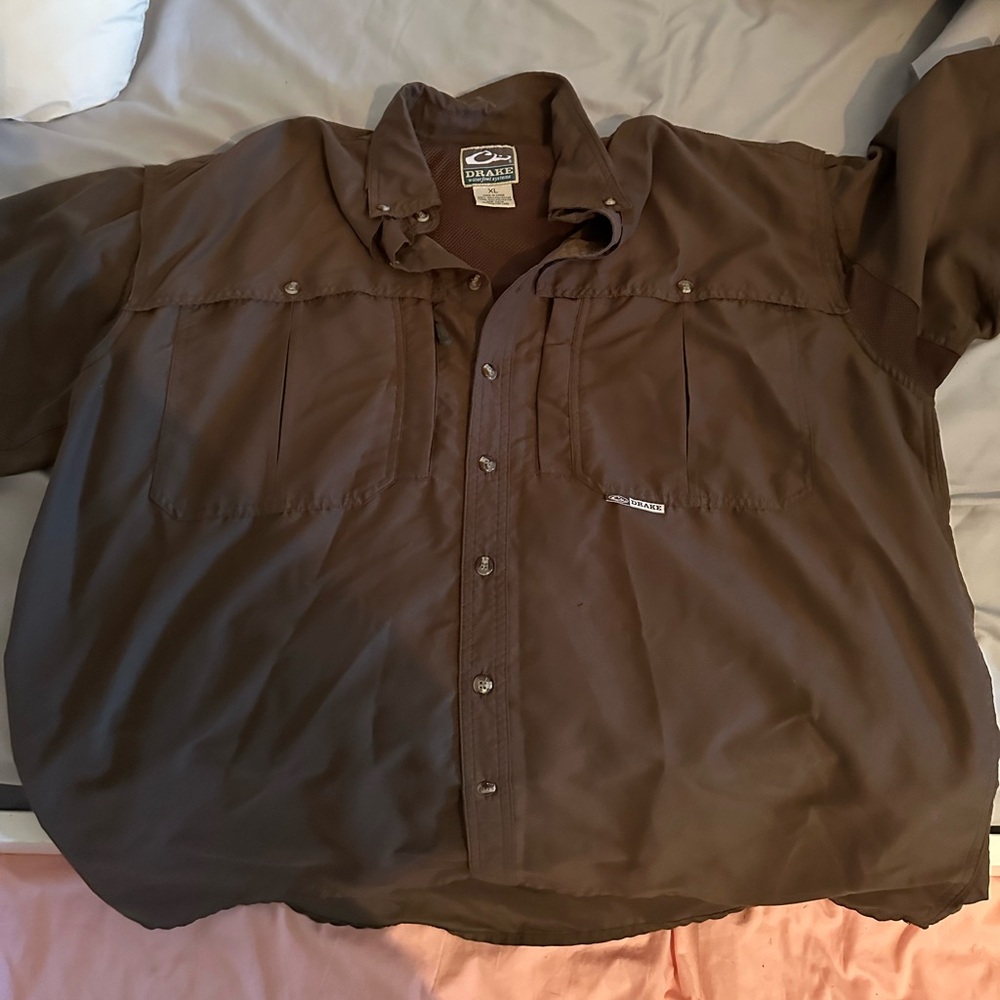 Drake Dark Brown Hunting/Fishing Shirt